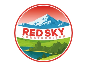 Red Sky Construction  logo design by Frenic