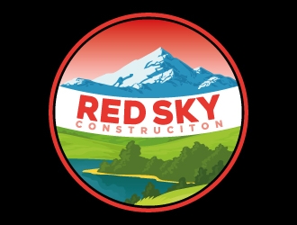 Red Sky Construction  logo design by Frenic