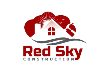 Red Sky Construction  logo design by jenyl