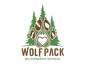 Wolf Pack Wilderness School logo design by jaize