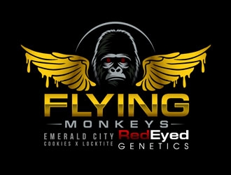 Flying Monkeys (Emerald City Cookies x Locktite)  logo design by DreamLogoDesign