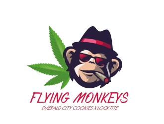 Flying Monkeys (Emerald City Cookies x Locktite)  logo design by Frenic