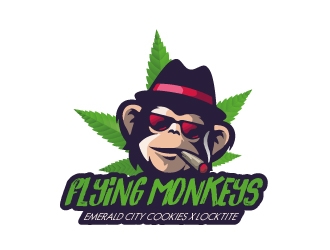 Flying Monkeys (Emerald City Cookies x Locktite)  logo design by Frenic