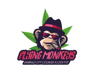 Flying Monkeys (Emerald City Cookies x Locktite)  logo design by Frenic