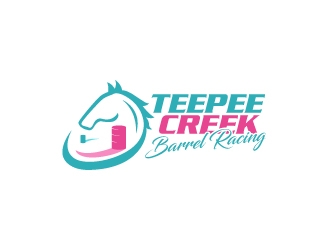 Teepee Creek Barrel Racing  logo design by Rock