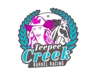 Teepee Creek Barrel Racing  logo design by bougalla005