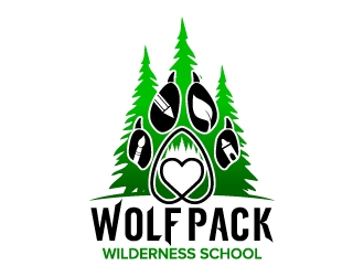 Wolf Pack Wilderness School logo design by jaize