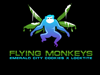 Flying Monkeys (Emerald City Cookies x Locktite)  logo design by ProfessionalRoy
