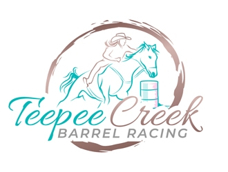 Teepee Creek Barrel Racing  logo design by DreamLogoDesign