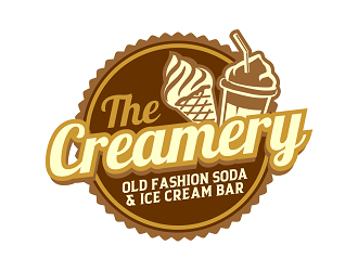 The Creamery Old Fashion Soda & Ice Cream Bar logo design by haze