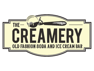 The Creamery Old Fashion Soda & Ice Cream Bar logo design by coco
