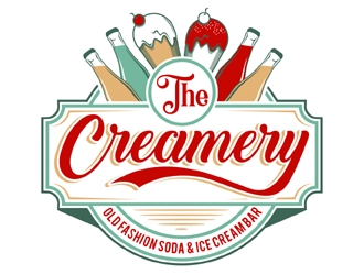 The Creamery Old Fashion Soda & Ice Cream Bar logo design by MAXR