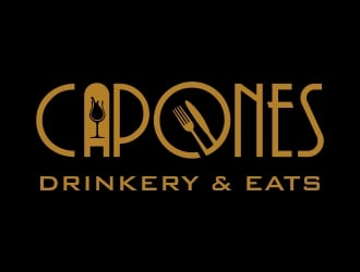 CAPONES DRINKERY & EATS logo design by cikiyunn