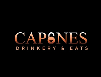 CAPONES DRINKERY & EATS logo design by Roma