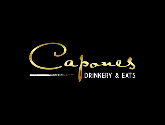 CAPONES DRINKERY & EATS logo design by Kruger
