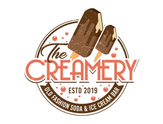 The Creamery Old Fashion Soda & Ice Cream Bar logo design by DreamLogoDesign
