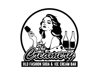 The Creamery Old Fashion Soda & Ice Cream Bar logo design by iamjason