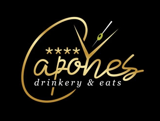 CAPONES DRINKERY & EATS logo design by DreamLogoDesign
