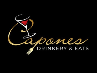 CAPONES DRINKERY & EATS logo design by DreamLogoDesign