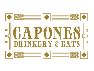 CAPONES DRINKERY & EATS logo design by Ultimatum