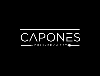 CAPONES DRINKERY & EATS logo design by Barkah
