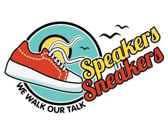 Speakers in Sneakers logo design by SDLOGO