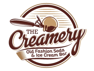 The Creamery Old Fashion Soda & Ice Cream Bar logo design by jaize