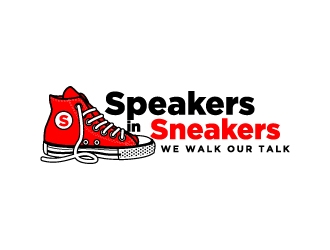 Speakers in Sneakers logo design by Erasedink