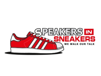 Speakers in Sneakers logo design by Eliben
