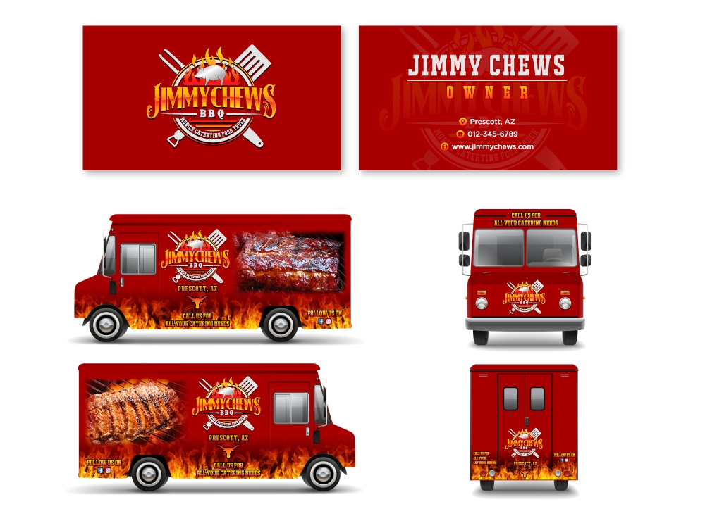 Jimmy Chews BBQ logo design by labo