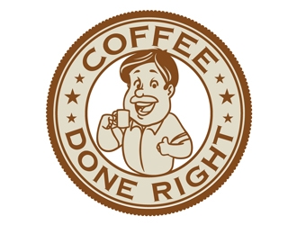 Coffee done right logo design by DreamLogoDesign
