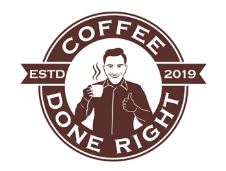 Coffee done right logo design by DreamLogoDesign