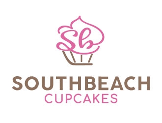 SouthBeach Cupcakes logo design by MonkDesign