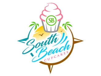 SouthBeach Cupcakes logo design by Suvendu