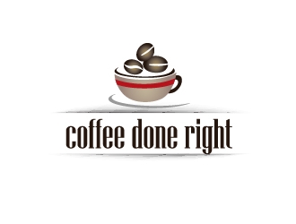 Coffee done right logo design by Marianne
