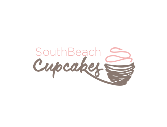 SouthBeach Cupcakes logo design by YONK
