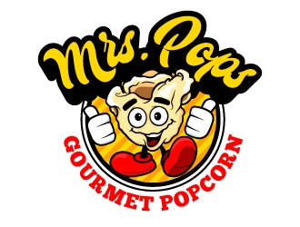 Mrs. Pops Gourmet Popcorn logo design by fries