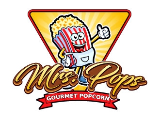 Mrs. Pops Gourmet Popcorn logo design by uttam