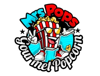 Mrs. Pops Gourmet Popcorn logo design by DreamLogoDesign