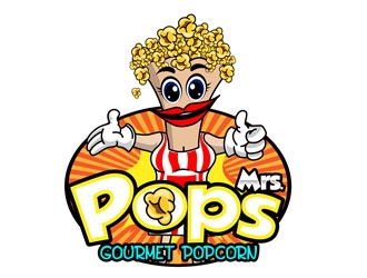 Mrs. Pops Gourmet Popcorn logo design by DreamLogoDesign