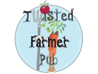 Twisted Farmer Pub logo design by not2shabby