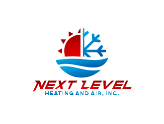 NEXT LEVEL HEATING AND AIR, INC. logo design by Gwerth