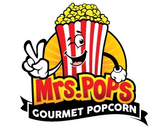 Mrs. Pops Gourmet Popcorn logo design by REDCROW