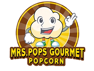 Mrs. Pops Gourmet Popcorn logo design by PrimalGraphics