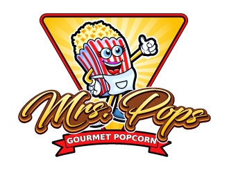 Mrs. Pops Gourmet Popcorn logo design by uttam