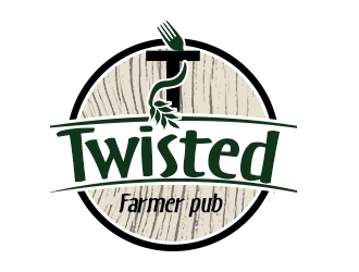 Twisted Farmer Pub logo design by bougalla005