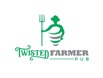 Twisted Farmer Pub logo design by rokenrol