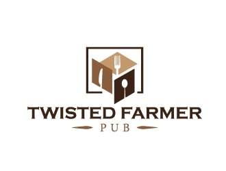 Twisted Farmer Pub logo design by Marianne