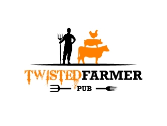 Twisted Farmer Pub logo design by LogOExperT