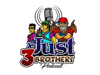 Just 3 Brothers Podcast logo design by DreamLogoDesign
